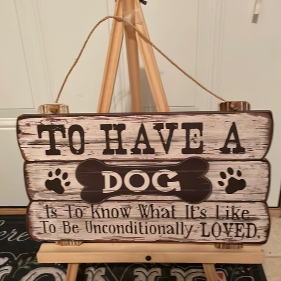 Hobby Lobby Other - New with tags- hanging wooden sign, dog bone w:saying. Vintage/shabby chic look